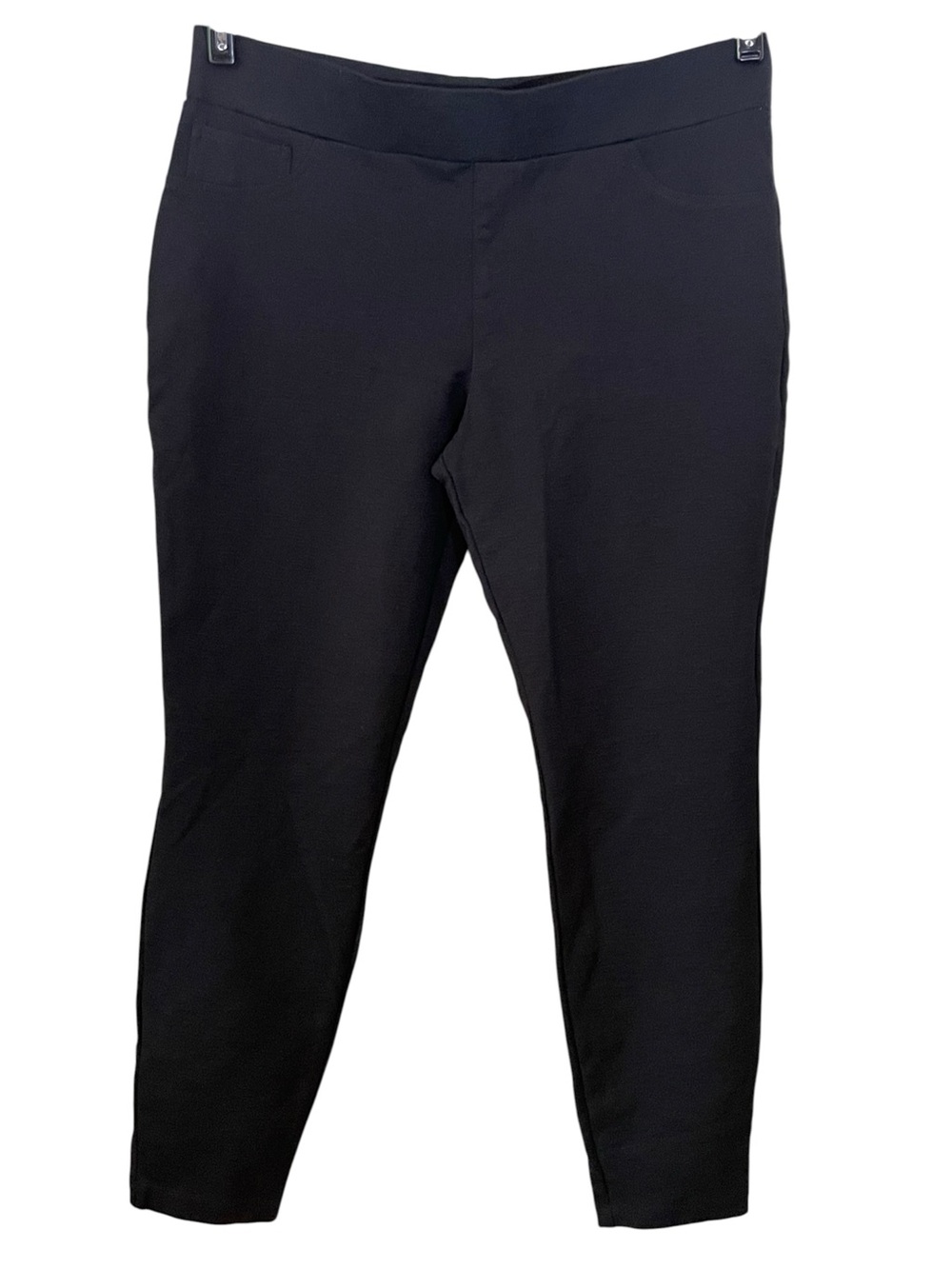 Matty M Black Romona Slub Slim Stretch Ponte Knit Pants Leggings Women Size L